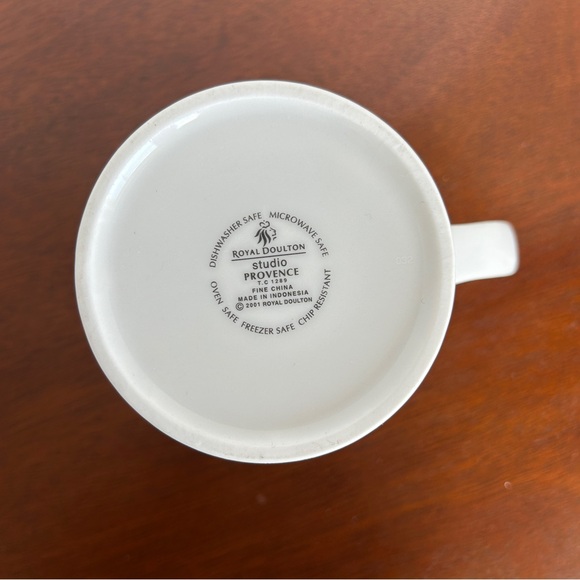 ROYAL DOULTON Studio Provence Bleu Plaid Coffee Tea Mugs Set of 4 - Picture 12 of 13